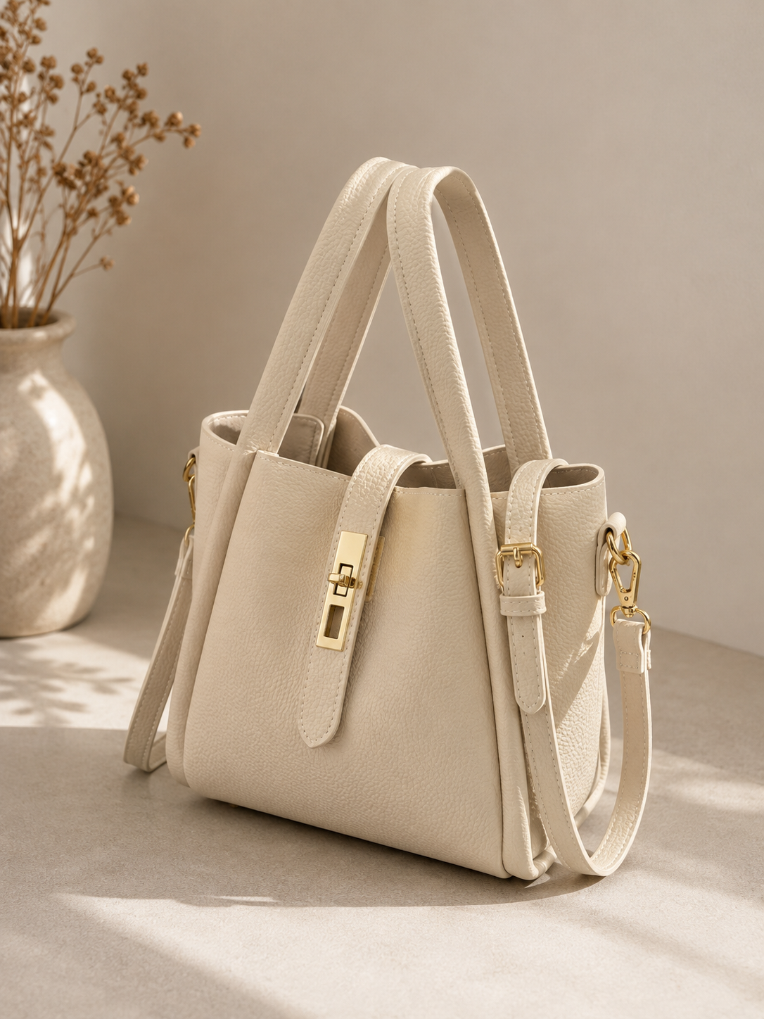 Faux Leather Bucket Bag