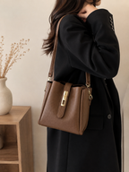 Faux Leather Bucket Bag